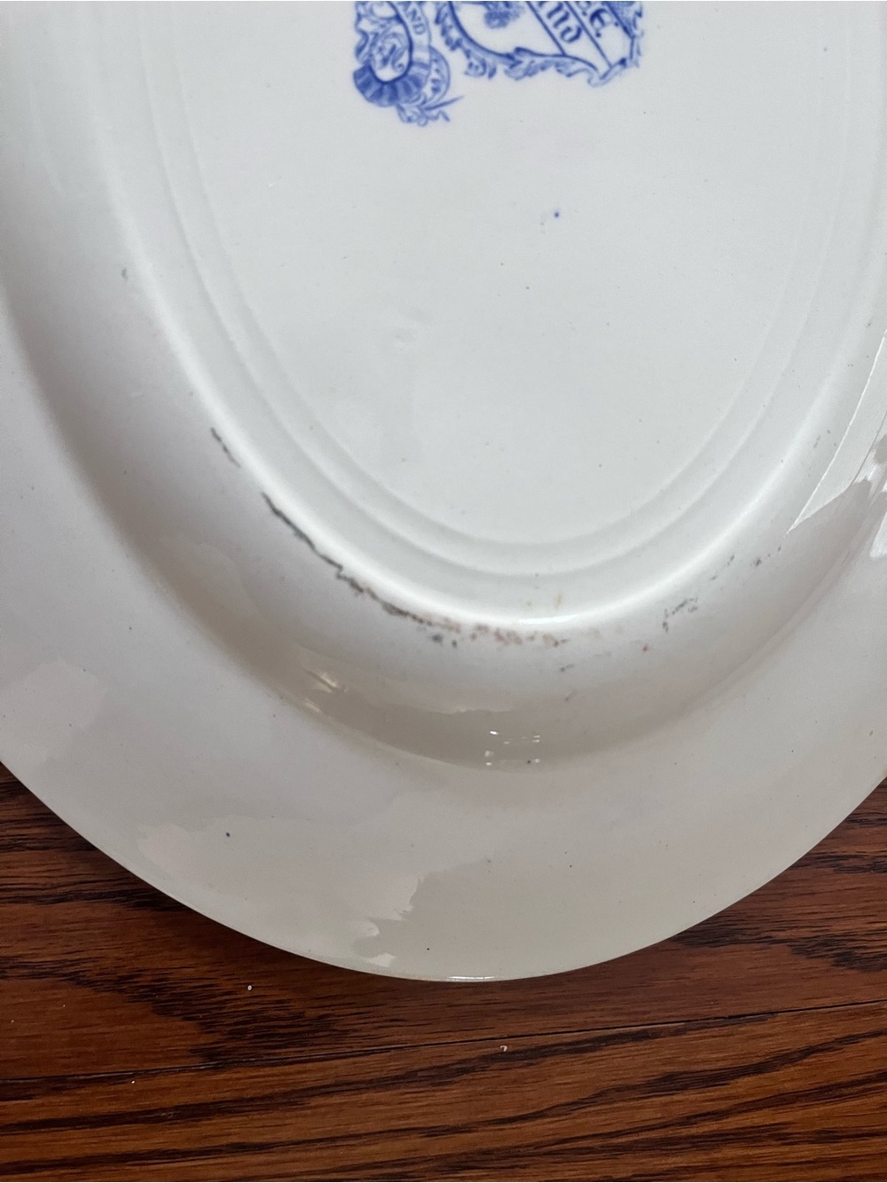 Blue and White Scenic Floral Ceramic Serving Platter - Picture 3 of 6